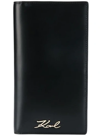 Shop Karl Lagerfeld Signature Travel Wallet - Black