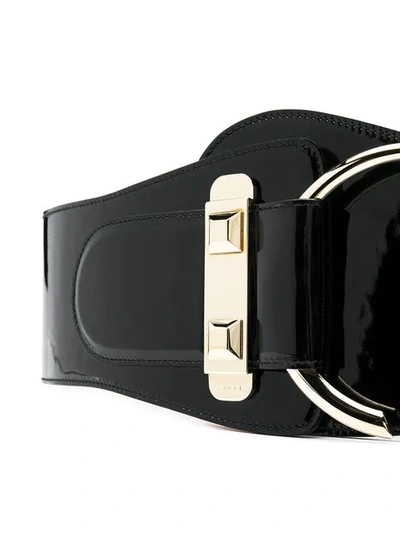 Shop Gucci Curved Belt In Black