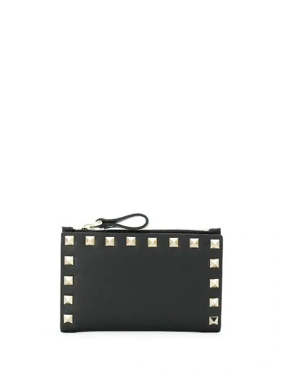 Shop Valentino Rockstud Bifold Wallet In Neutrals