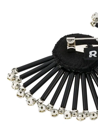 Shop Rochas Crystal Embellished Brooch In Black