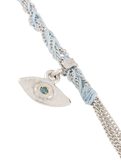Shop Carolina Bucci Evil Eye Charm With Blue Diamond In Metallic