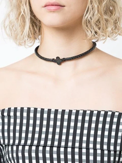 Shop Hues Cross Pendant Necklace In Black