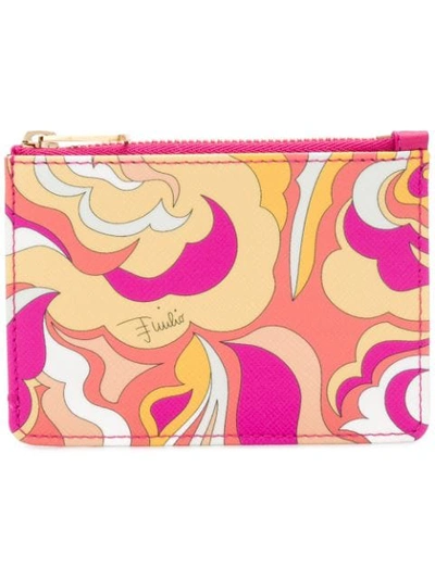 Shop Emilio Pucci Abstract Print Zipped Purse - Pink