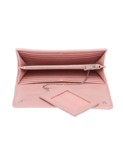 Shop Miu Miu Matelassé Continental Wallet In Pink