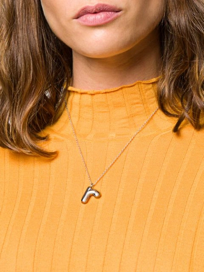 Shop Marc Jacobs R Initial Necklace In Silver
