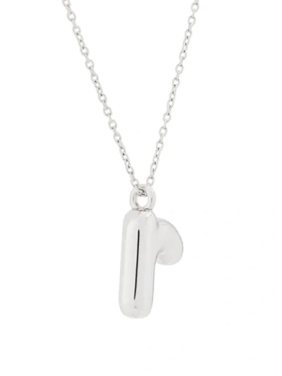 Shop Marc Jacobs R Initial Necklace In Silver