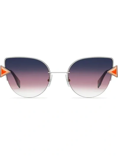Shop Fendi Eyewear Cat Eye Sunglasses - Blue