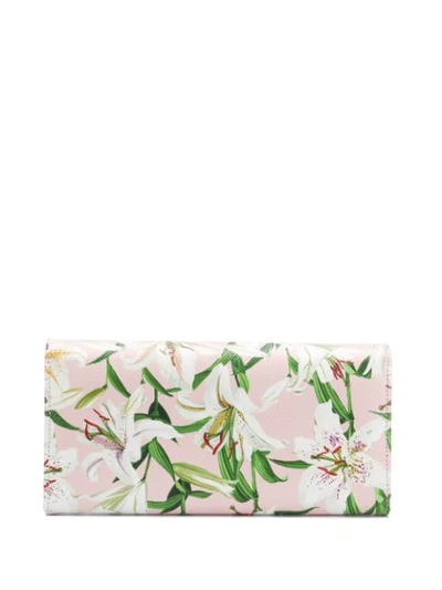 Shop Dolce & Gabbana Lilium Print Continental Wallet In Pink