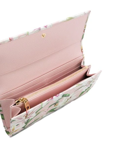 Shop Dolce & Gabbana Lilium Print Continental Wallet In Pink