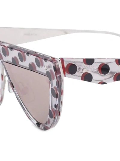 Shop Fendi Defender Polka Dot Sunglasses In Silver