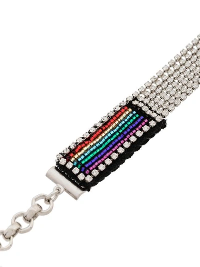 Shop Venessa Arizaga Shine Rainbow Crystal Choker In Multicolour