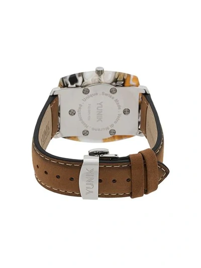 Shop Yunik Klimt Tonneau Watch In Brown