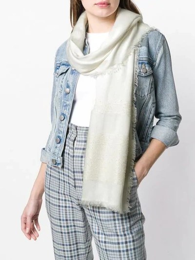 Shop Lorena Antoniazzi Pailletes Scarf In White