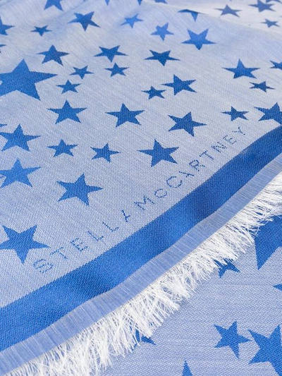 Shop Stella Mccartney Star Print Scarf In Blue