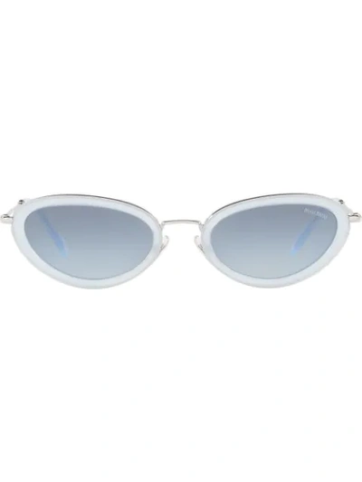 Shop Miu Miu Délice Cat Eye Sunglasses In Blue