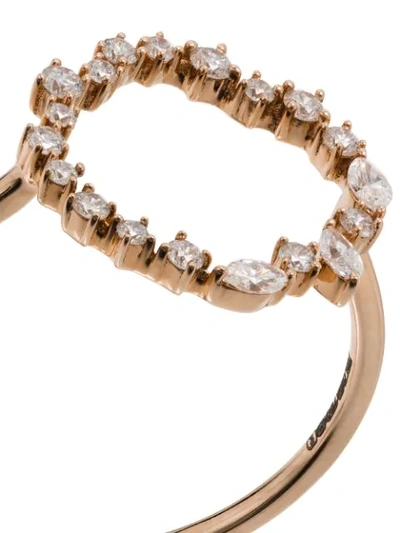 ROSA DE LA CRUZ CASCADE 18K玫瑰金钻石圆形戒指 - ROSE GOLD
