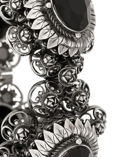 Shop Alexander Mcqueen Rose Bracelet In Black