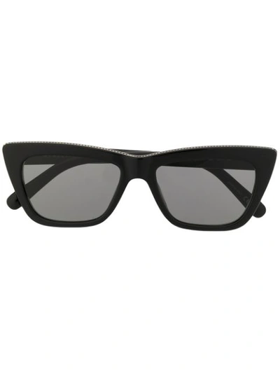 Shop Stella Mccartney Chain Detail Square Sunglasses In Black