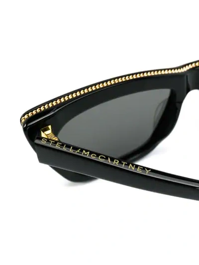 Shop Stella Mccartney Chain Detail Square Sunglasses In Black