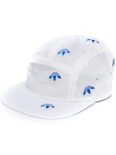 Shop Adidas Originals By Alexander Wang Embroidered Trefoil Cap In White