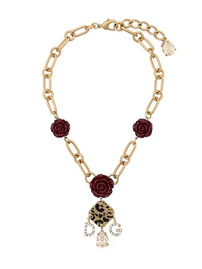 Shop Dolce & Gabbana Decorative Element Necklace In Gold