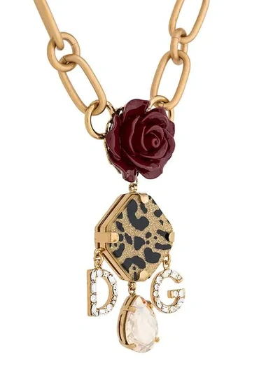 Shop Dolce & Gabbana Decorative Element Necklace In Gold