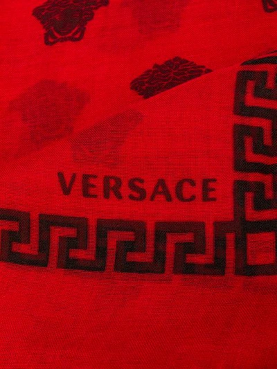 Shop Versace Medusa Pattern Scarf In Red
