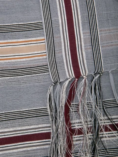 Shop Brunello Cucinelli Striped Scarf In Grey