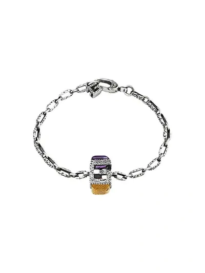 Shop Gucci Bracelet With Square G In Silver