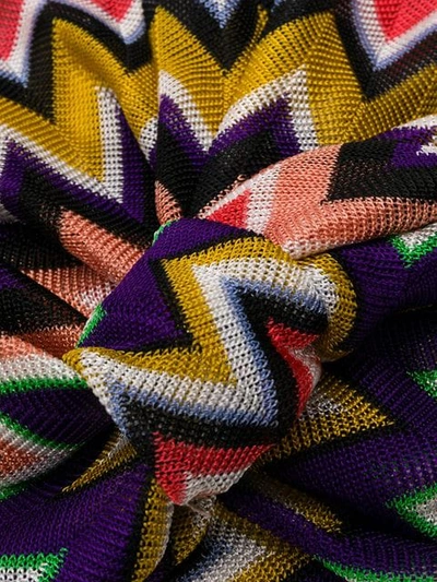 Shop Missoni Geometric Pattern Turban In Purple