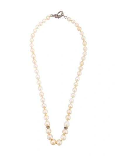 Shop Loree Rodkin Graduated Pearl Necklace In White