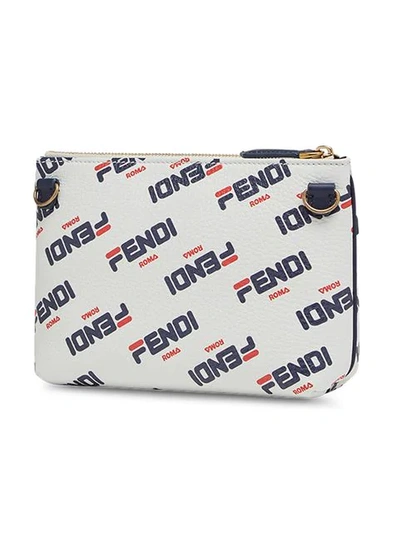 Shop Fendi Mania Medium Pyramid Beauty Case In White