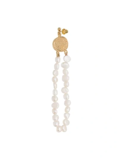 Shop By Alona Pearl Loop Drop Earrings In  White: