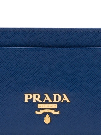 Shop Prada Saffiano Card Holder In F0016 Bluette