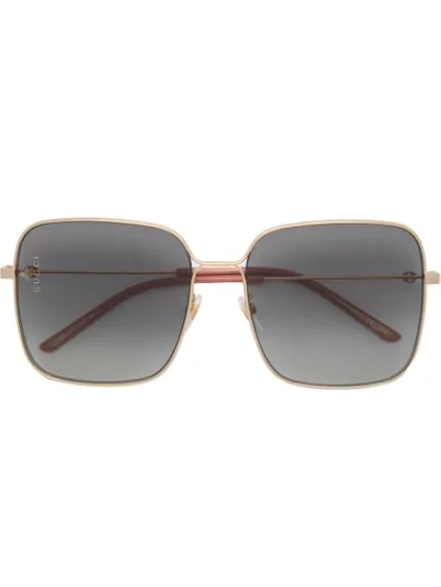 Shop Gucci Oversized-sonnenbrille In Gold