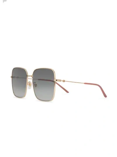 Shop Gucci Oversized-sonnenbrille In Gold