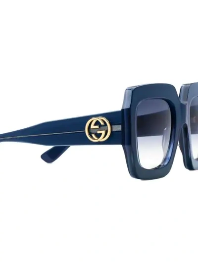 Shop Gucci Square-frame Sunglasses In Blue