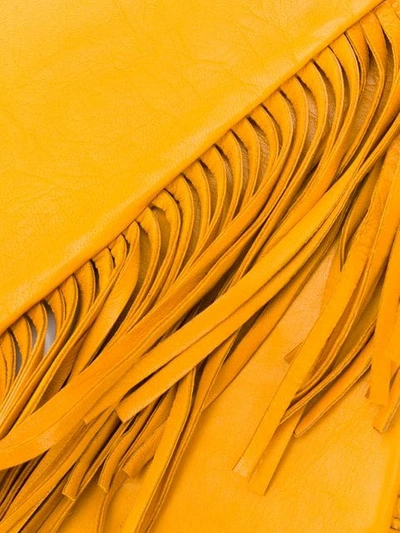 Shop Manokhi Long Fringed Gloves In Yellow