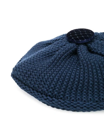 Shop Le Chapeau Knitted Beret - Blue