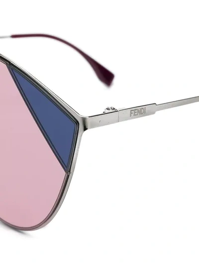 Shop Fendi Cut-eye Sunglasses In Silver