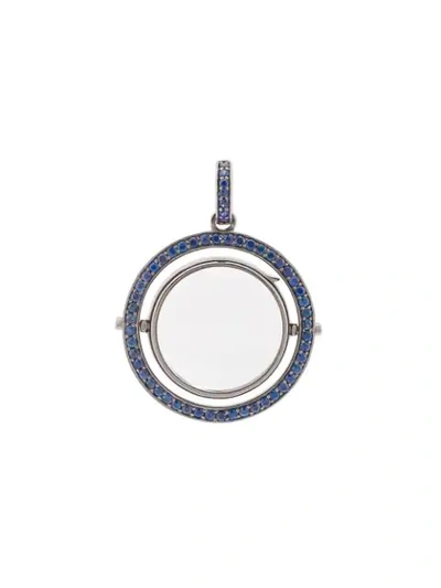 Shop Loquet 14kt Gold Sapphire Revolving Locket Necklace In Blue