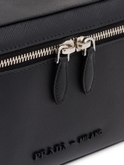 Shop Prada Saffiano Leather Pouch In Black