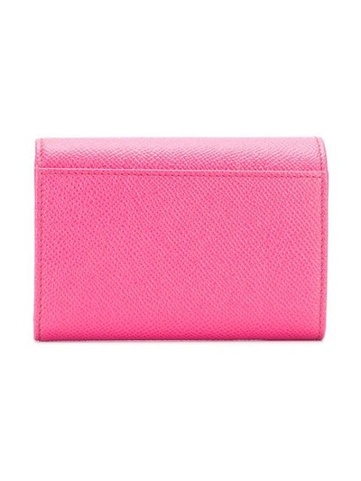 Shop Dolce & Gabbana Foldover-top Logo Wallet In Pink