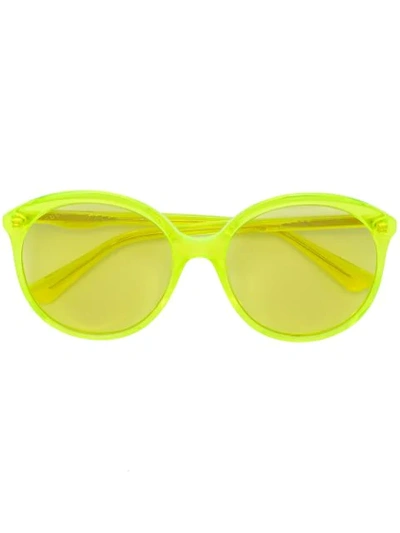 Shop Gucci Eyewear Tone On Tone Sunglasses - Yellow