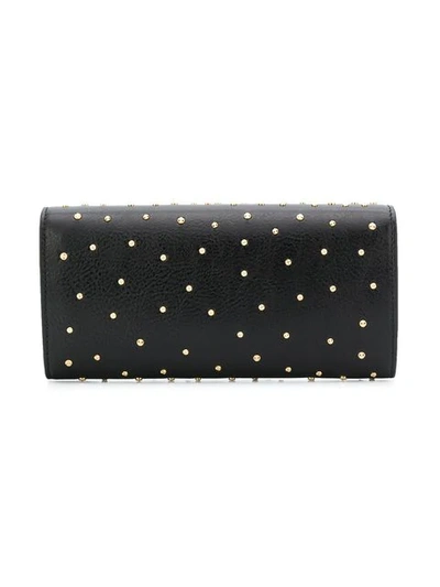 Shop Alexander Mcqueen Studded Skull Wallet With Chain In Black