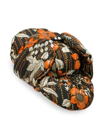 Shop Prada Cloqué Hat In Orange ,black