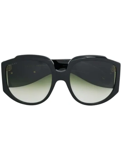 Shop Gucci Oversized Round Frame Sunglasses In 001
