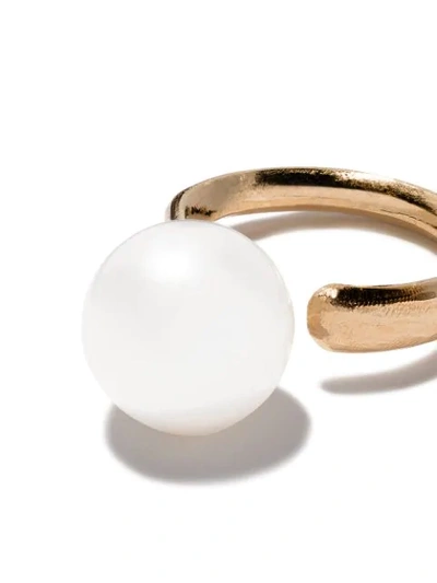Shop Hum 18kt Yellow Gold Silver Lip Pearl Ring