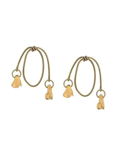 Shop Marni Loop Clip On Earrings In Metallic