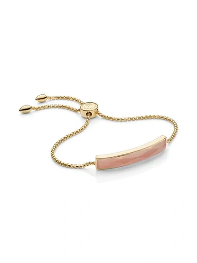 Shop Monica Vinader Baja Rose Quartz Bracelet In Gold